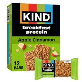 KIND Breakfast Protein Bars, Apple Cinnamon, Gluten Free, Low Sodium, Healthy Snacks, 8g Protein, 12 Count (12 Packs of 2 Bars)