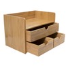 Sorbus 3-Tier Bamboo Shelf Organizer for Desk with Drawers -