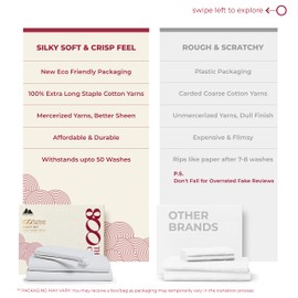 Mayfair Linen 100% Egyptian Cotton Sheets Queen Size - 800 High Thread Count Sheets, 6 PC Luxury Hotel Sheet for Queen Size Bed, 16" Deep Pocket Sateen Weave Soft Cooling Bedding Sets, Silver