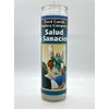 Salud y Sanacion 7-Day Glass Candle - White, Modern, Religious