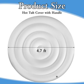 Inflatable Hot Tub Cover Energy Saving Lid for Outdoor Hot Tub,Windproof Rain-Proof Cover Protector for Hot Tubs SaluSpa Coleman Spa (Round-4.7ft-No Handle)