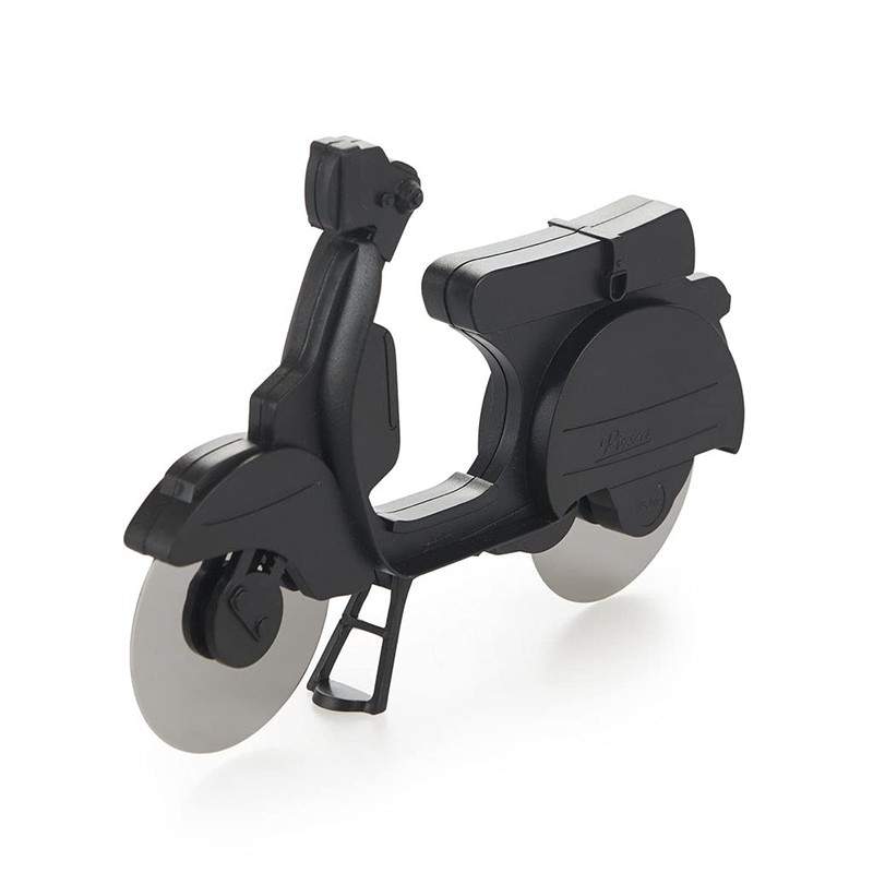 balvi Pizza Cutter Scooter Black Plastic/Stainless Steel