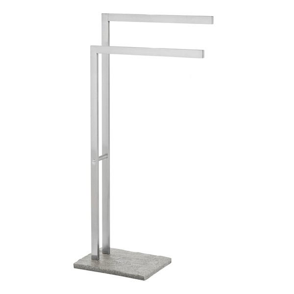 WENKO Granite Hand Towel Holder Stand for Bathroom, Double Tower Racks, Freestanding, 33.86 x 7.87 inch, Satinised