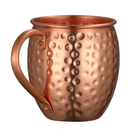 Moscow Mule Copper Mugs, Hammered Design, 100% Pure Solid Copper with Riveted Handle, Set of 4
