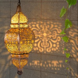 Enskatec Hanging Solar Lights, Outdoor Decor Solar Lantern, Waterproof Metal Moroccan ...
