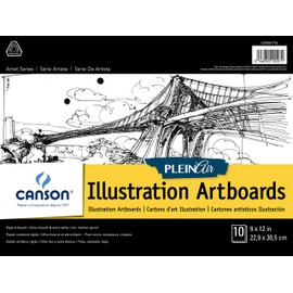 Canson Plein Air Illustration Smooth Art Board Pad for Ink, Markers and Pencils, 9 x 12 Inch, Set of 10 Boards