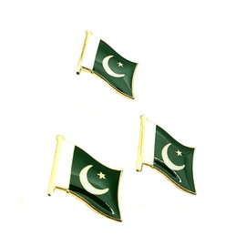 Pakistan Pakistani Metal Enamel Asia Asian Country Flag Pin Badge Pack of 3