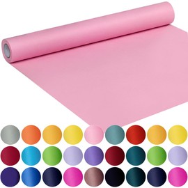 SMART&CASUAL SMART&CASUAL 17.8" x 760" (63') Light Pink Kraft Craft Paper Roll for Gift Wrapping Bulletin Board Bouquet Flower Kids Art Packing Parcel Table Covering 80GSM 55LB (Light Pink, 17.8" x 63')