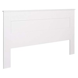 Pemberly Row Traditional King Flat Panel Wood Headboardwith Pre-drilled Holes for Height Adjustment, Thickened Wooden Bed Backboard in White