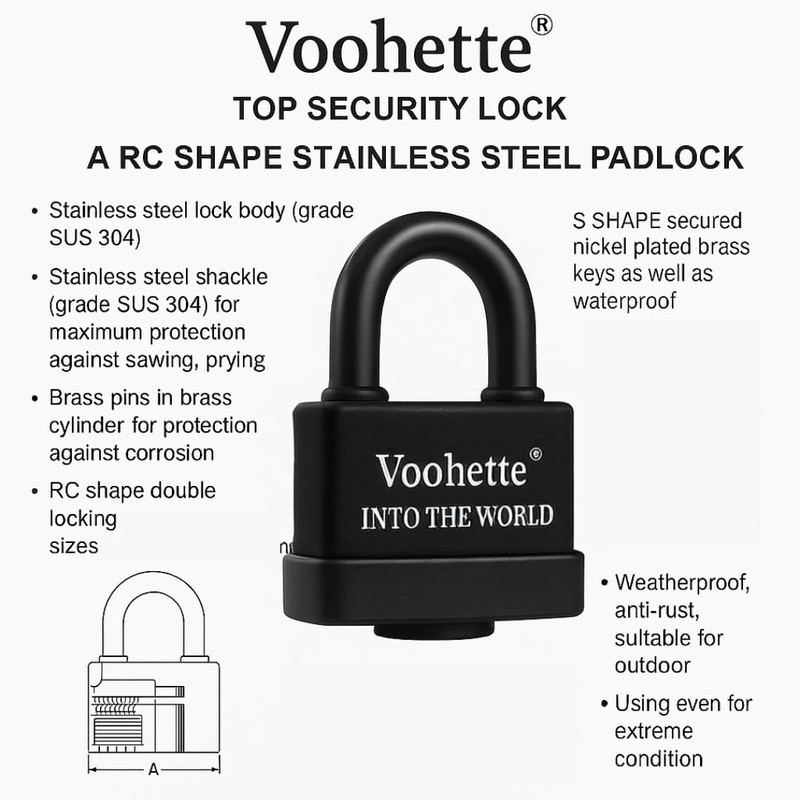 70mm Outdoor Heavy Duty Padlock Small Shackle 4 Keys Hardened