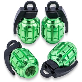 MEAJOO 4 PCS Tire Valve Stem Caps, Aluminium Alloy Car Wheel Tire Valve Caps Universal Tire Valve Stem Covers for Cars, Trucks, SUV, Motorcycles, Bike and Bicycles (Light Green)