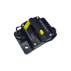 A.A 150 Amp Circuit Breaker DC 12V-48V with Manual Reset, Waterproof, Fuse Inverter for Auto, Car, Trailer, Truck, RV, Marine, Boat, Audio, Current Overload Protection (150A), Black