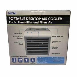 Polar Chill Portable Air Cooler, Air Conditioner, Evaporative Mini Air Cooler with 3 Speeds, 7 Colors. Desktop Cooling fan., 03349