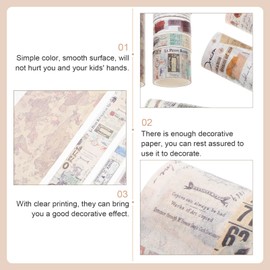 jojofuny 3sets Vintage Washi Stickers for Journaling Scrapbooking and Diary Decor Safe Easy to Use for Creative Crafts
