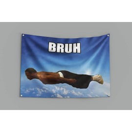 Yicmirtu Bruh Flying Midget Flags 3x5FT Cool Meme Flag Man Cave Frat Hanging Art Poster For College Dorm Bedroom Double-Stitched Edges and 4 Rust Proof Brass Grommets (3x5FT)