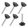 M METERXITY 6パック スタークランピングノブ 機械/電子機器/家具/傘ベース用 M8x60mmメススレッド手締めネジ 機械ハンドル交換[39mm 黒]