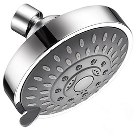 Shower Head High High Flow Pressure Rain Fixed Showerhead 5-Setting with Bathroom Showerhead with Adjustable Brass Ball Joint - for Luxury Shower Experience Even at Low Water Pressure