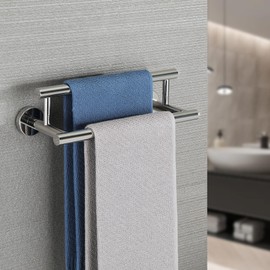 Alise Double Bath Towel Bars Towel Racks for Bathroom Lavatory,12 Inch Towel Holder SUS304 Stainless Steel Towel Hanger Towel Rail Wall Mount,Polished Chrome,GYT6902-300-C