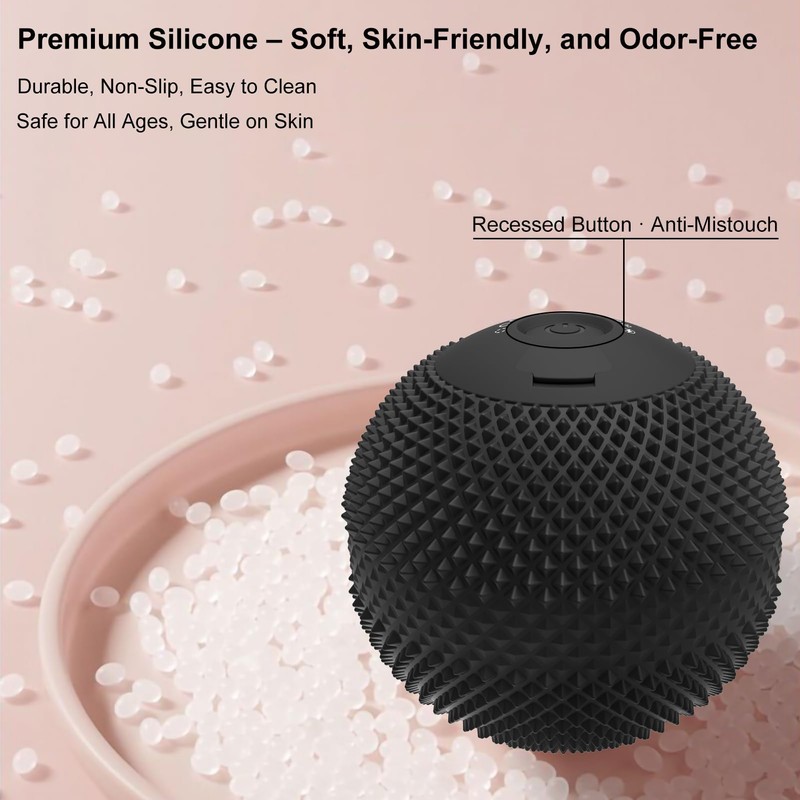 JIEJUNJIE Vibrating Massage Ball with Heat, 7 Modes, Memory, Myofascial