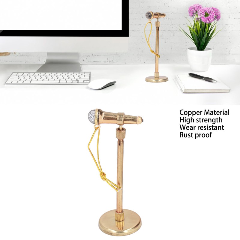 Adjustable Miniature Microphone Replica Model Mini Musical Instrument Decoration for