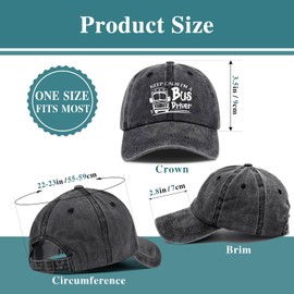 Keep Calm I'm A Bus Driver,Funny Hats,Vintage Caps,School Bus Hat, Bus Driver Hats for Men,Funny Vintage Cotton Washed Baseball Caps,One Size Black