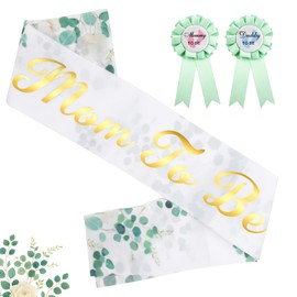 Mom to Be Sash Baby Shower - Mommy to Be & Daddy to Be Corsage Pin Sash for Pregnant Mommy Gift Baby Shower Party Decorations