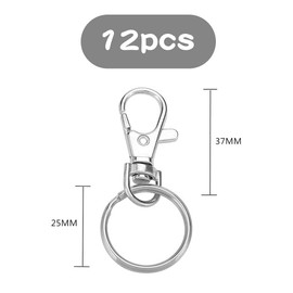 Jagowa 12 Pcs Detachable Swivel Clasps Key Rings Swivel Clasps Keychain Metal Hooks Detachable for Keyring Crafting Jewellery Making