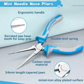 SPEEDWOX Fine Tips Needle Nose Pliers for Jewelry Making Long Nose Fishing Pliers with Serrated Jaw Thin Needle Nose Pliers Long Needle Nose Pliers for Wire Looping Bending Beading