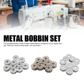 Sewing Machine Bobbins, 30Pcs Metal Bobbin Set Industrial Metal 55623A Slotted Alumina 270010 Iron with Hole 40264A Aluminum, Bobbins for Sewing Machine