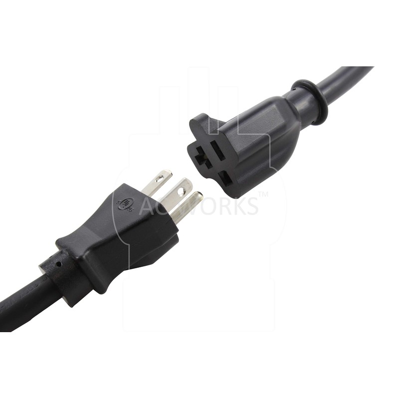 CordtecPower 1FT 15-Amp to 20-Amp Adapter Cord NEMA 5-15P to
