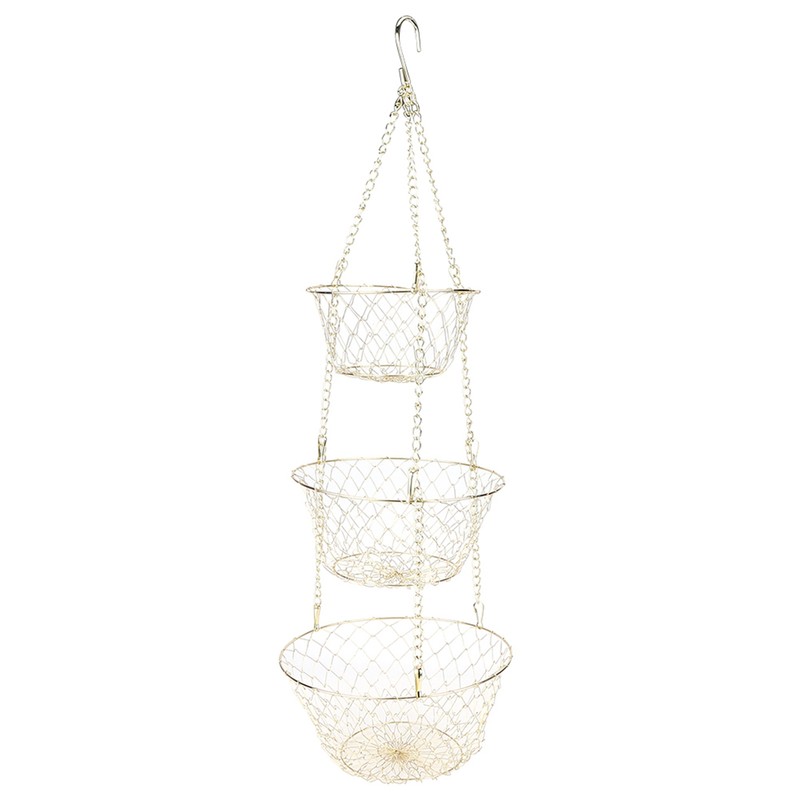 Multifunction 3 Tier Removable Hanging Fruit Baskets Vegetable Storage Organizer