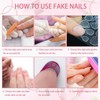 Goiern 24pcs French Tip Press On Nails Short Square Fake