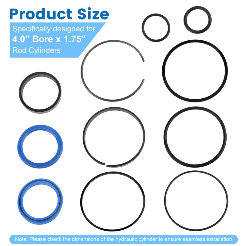 Hydraulic Log Splitter Cylinder Rebuild Seal Kit for 4.0" Bore