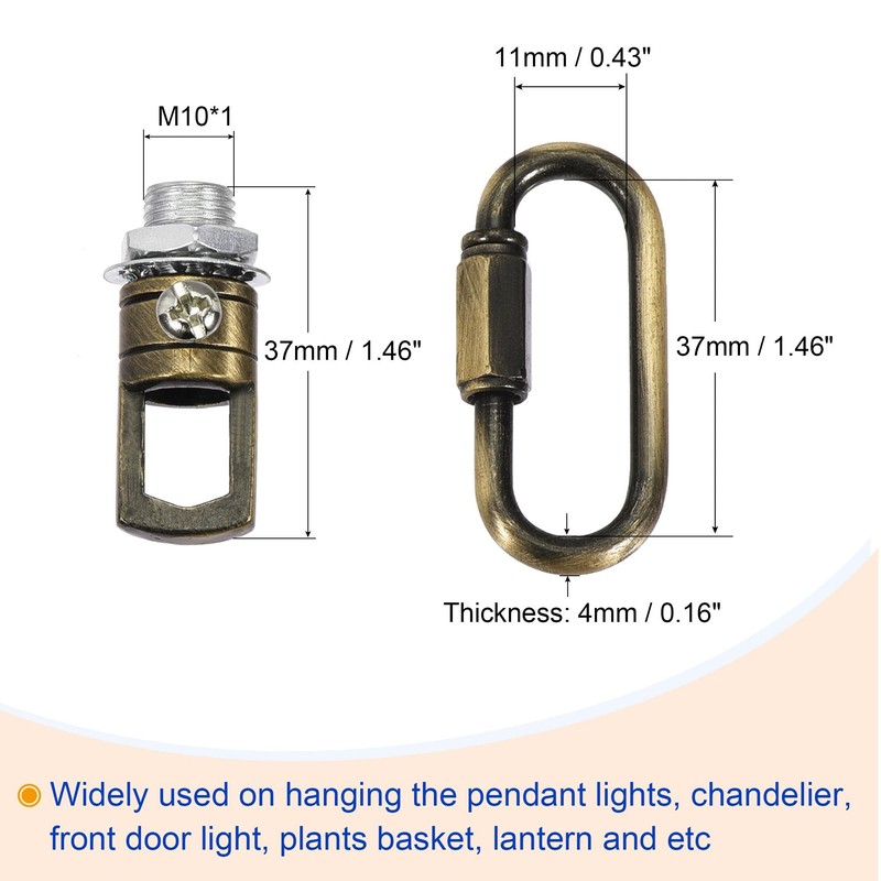 sourcing map Pendant Light Fixture Chain, 0.16 Inch Thick 12