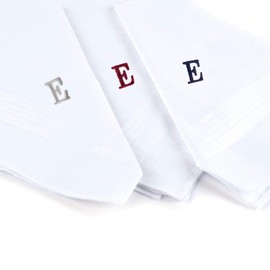 Monogrammed Handkerchiefs for Men - Soft Hankies for Men + Great Monogrammed Gifts - Intial E