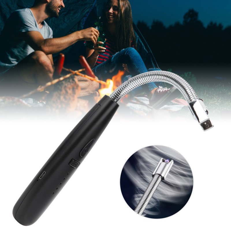 Power Display Pulse Lighter Metal Hose USB Charging Electric Lighter