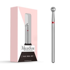 MelodySusie MelodySusie Ball Shape Cuticle Clean Nail Drill Bit 3/32'', Professional Safety Carbide Diamond Nail Bit Nail Cleaner for Cuticle Dead Skin Nail Prepare, Two Way Rotate, Manicure Nail Salon Supplies