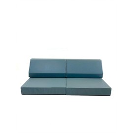 Foamnasium Blocksy Mini Indoor Foam Playset 3 Piece Soft Toddler and Kids Active Play Couch for Crawling, Climbing, Fort Building and Jumping, Made in The US, Pewter