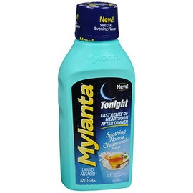 Mylanta Tonight Liquid Antacid + Anti-Gas Soothing Honey Chamomile Flavor - 12 oz, Pack of 2