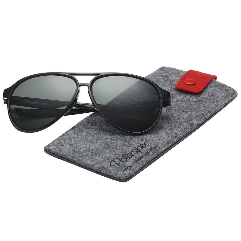 PolarSpex Classic Unisex Polarized Ultra Lightweight Flexible Aviator Sunglasses (Gloss