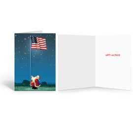 Stonehouse Collection Assorted Patriotic Christmas Card - 16 Holiday Cards & Envelopes - American Flag, USA