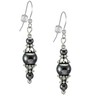 One Pair of Beaded Pewter Earrings with Sterling Silver Earwires