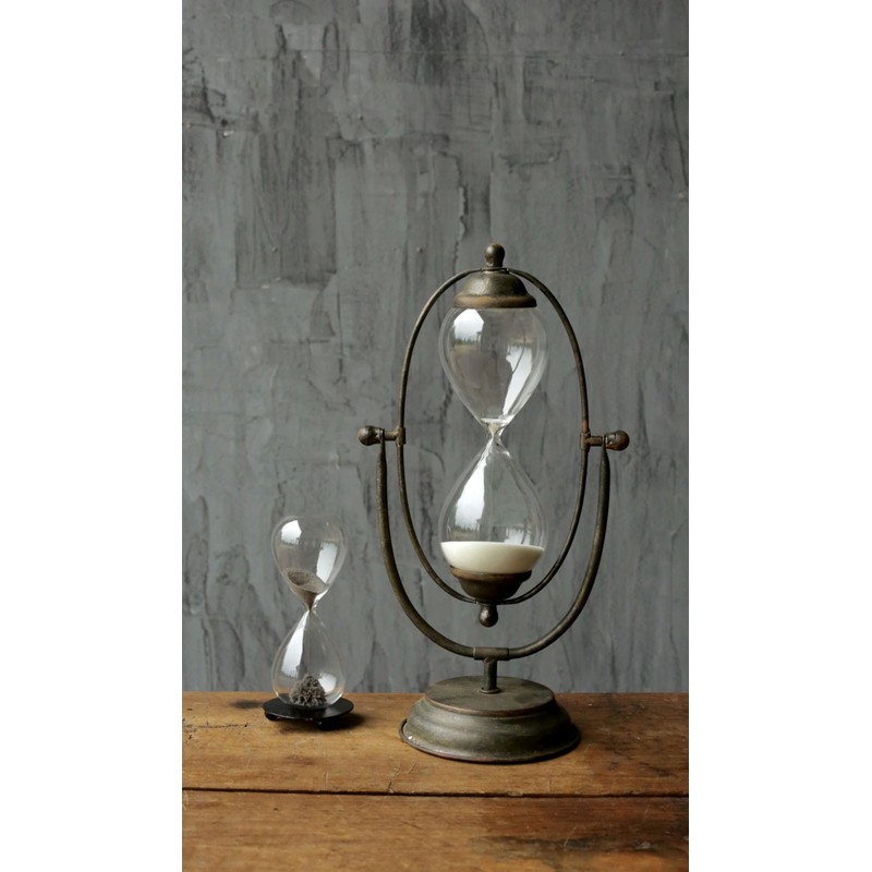 Creative Co-Op Decorative Metal & Glass Thirty Minute Hourglass