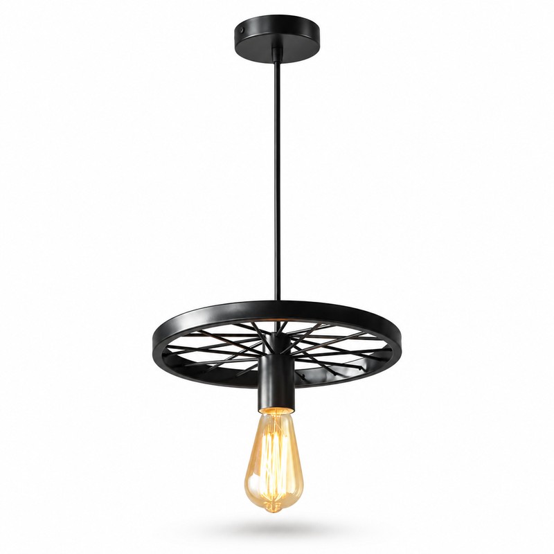 Vintage Industrial Bicycle Wheel Chandelier for Restaurants & Cafés –