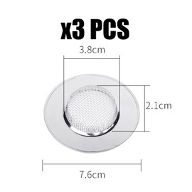 3 Pieces Sink Strainer Drain Filter Kitchen Sink Drain Filter Stainless Steel Filter Suitable for Kitchen and Bathroom Etc(Diameter 3")