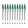 SOMCO Pack Of 10 Green Biro Ballpoint Pens - Medium