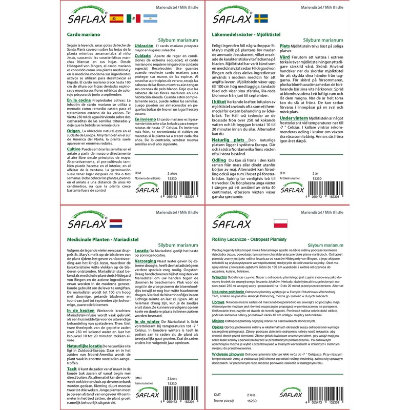 SAFLAX - Medicinal Plants - Milk Thistle - 75 Seeds