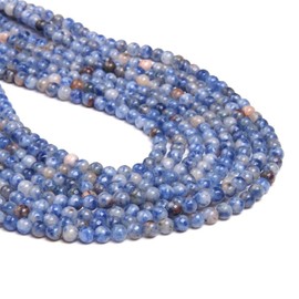 Natural Stone Beads 4mm Blue Point Small Size Round Gemstone Smooth Energy Healing Beads DIY for Jewelry Making 15"