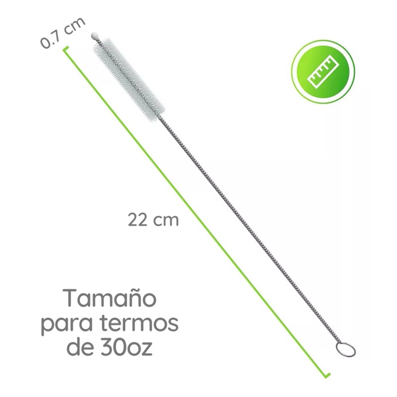 Veraly Set 50 Cepillo Lava Popotes Acero Inoxidable Reutilizable