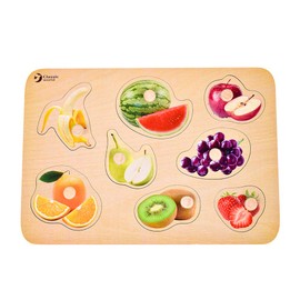 [ Classic World クラシックワールド フルーツ ペグパズル ] 型はめパズル 1歳 木製 パズル ペグパズル 知育玩具 木のおもちゃ 果物 (CL3743)